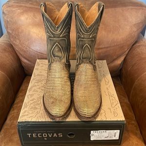 Tecovas Limit Run Nash Limestone Relic Lizard Boots 11.5 EE